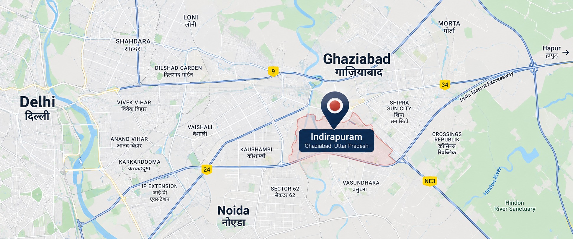 Map showing Senthur Trading Company location in Indirapuram, Ghaziabad